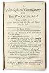 ENLIGHTENMENT  BAYLE, PIERRE. A Philosophical Commentary on These Words of the Gospel, Luke XIV. 23. 2 vols. 1708